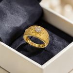 Classy 0.28 TCW F/VS1 Round Brilliant Natural Diamonds Unisex Band Ring 14K Gold