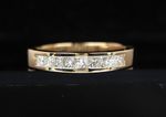 Women's Eternity Wedding Band 14k Yellow Gold Plated Moissanite Princess Ring
