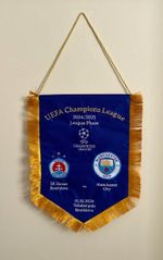 SK Slovan Bratislava v Manchester City Champions  League 2024 Pennant Zástava.