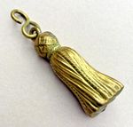 ANTIQUE  GILT BRASS CURTAIN PULL ,  CLASSICAL TASSEL DESIGN