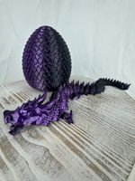 3D Printed Dragon in Egg-Full Articulated Dragon Crystal Moveable Jaw + Egg Gift