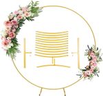 2M Round Hoop Balloon Arch Backdrop Flower Gold Display Stand Frame Wedding New