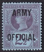 SG O44 'Splayed Y' Variety ARMY OFFICIAL (L39a) 2½d Purple/Blue Fine Mint