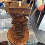 Vintage Large Wooden Dominoes On Display Stand - Man Cave Games Home Bar