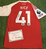 Declan Rice Hand Signed 25/26 Arsenal Home Shirt with COA