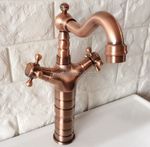 Kitchen/Bathroom Basin Sink Mixer Tap Swivel Faucet Red Copper yrg056
