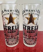 2x Estrella Damm Pint 20oz Glasses Brand New Free Postage