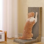 L-Shape Standing Cat Scratching Board Corrugated Cardboard Scratcher Scratch Pad