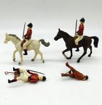 Vintage Britains Mounted Soldiers & Riders – 4 Figures & 2 Horses