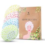 Nimxy Pack of 4 Shower Cap, Reusable Caps For Women 4, Dotted 