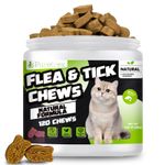 120 Natural Salmon-Flavored Flea & Tick Chews for Cats & Dogs - Safe, Effective
