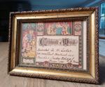 Antique Christian Sunday School Framed Certificate of Merit Dated 1904 