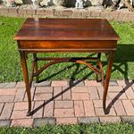 Wood & Leather Writing Desk Lift-Up Top Organiser Brown 70x40x80cm