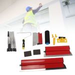 Drywall Skimming Set with 45-205cm Extension Pole for Wall Ceiling Smoothi
