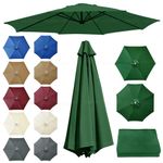 Replacement Fabric Parasol Garden Canopy 2m 2.5m 2.7m 3m Round Cover 6 or 8 Arm
