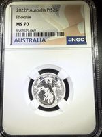 2022 P Australia Platinum Phoenix 25 Dollars 1/4 oz MS70 NGC