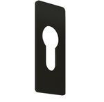 Alpro Euro Escutcheon Stick On 68mm x 30mm Aluminium Door Lock Cover Black