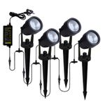 Litecraft Sitka Spike Light Kit Outdoor IP65 3W Integrated LED In Black - 4 Pack