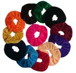 Large SET of 12 Velvet Hair Scrunchies Elastic Scrunchy Hair Bobbles