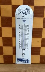 AUSTIN TWELVE THERMOMETER METAL AND ENAMEL IDEAL FOR DISPLAY WITH SIGNS.