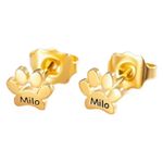 Personalized Paw Print Earrings - Custom Name, 3 Colors, Pet Memorial Gift