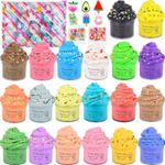 Fluffy Butter Slime Kit-20 Pack with Charms, Super Soft & Non-Sticky XMAS GIFT
