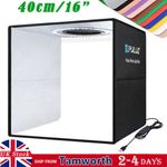 PULUZ Light Box Photography Portable Photo 40x40x40cm Tent Cube Studio160 LED UK