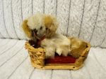 Rare Real Fur DOG FIGURE Dolls house Doll Miniature German X Vintage