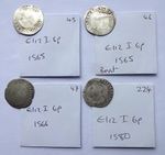 4 x Elizabeth I Sixpence's  ( from the Aylesbury coin hoard ) Fair/Fine
