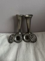 a pair of vintage silver-plated posy / bud /candle vases, Ian heath ltd. 32.5cm