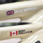 Bike Name Frame Stickers Decal Cycle Cycling Road Helmet Personalised & Any Flag