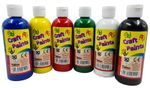 6 X 200ml Poster Paint Childrens Ready Mixed Non Toxic Kids Paints Bottles CRAFT