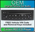 Citroen C3 car stereo CD player Citroen RD3 radio + FREE Vin Code and keys