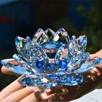 Blue Crystal Lotus Flower Ornament - Exquisite Home Decorative