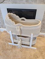 Crochet Moses Basket 3 Set + 2 mattresses 5-6 Weeks For Delivery NOT THE STAND