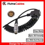 1B 6 Pin Female to D-Tap Coiled Power Cable for RED V-Raptor DSMC2 DJI Ronin 4D