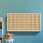 80 Grids Wall Mounted Display Case 1:64 Wood Toy Car Model Storage Cabinet