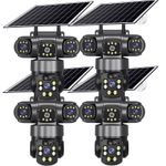 4PCS 4G LTE Sim Card Wireless CCTV Camera Security Outdoor Battery Solar Panel