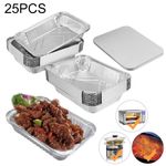 25x Foil Trays Tin W/ Lids BBQ Dishes Containers Tray Bake Catering Cake Tin UK