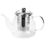 Glass Teapot with Infuser, Heat Resistant Borosilicate Glass, 600ml