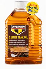 Bartoline Teak Oil 2 Litre Wood Treatment for Garden Furniture Decking Use