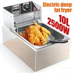 Commercial 10L 2500W Electric Deep Fryer Fat Chip Single Tank Stainless Steel