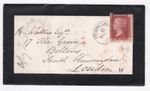 1866 QV FINE 1d PENNY RED STAMP ON TEWKESBURY MOURNING COVER TO SOUTH KENSINGTON