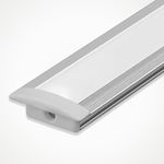 LED Aluminium Profile w/ Cover & End Caps LEDBRITE 2M / 6.6FT Recessed Chrome