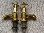 reclaimed Vintage  Large Heavy Brass Bath Taps Good Condition  over 800g each