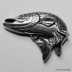 Turning Pike Fish Pewter Pin Brooch Badge UK Made Gift Present Coarse Fishing