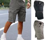 Mens CARGO tactical Elasticated Lightweight Shorts Combat Multi Pocket AntiSweat