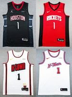 Houston Rockets 1 Mens Short Sleeve T-Shirt Top Stitched S-XXL