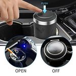 Auto Car Ashtray Cigarette Cup Ash Holder with LED Light Lid Portable Detachable