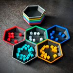 Set of 5 Hexagon Stacking Board Game Token Trays, Tabletop Gaming Gifts